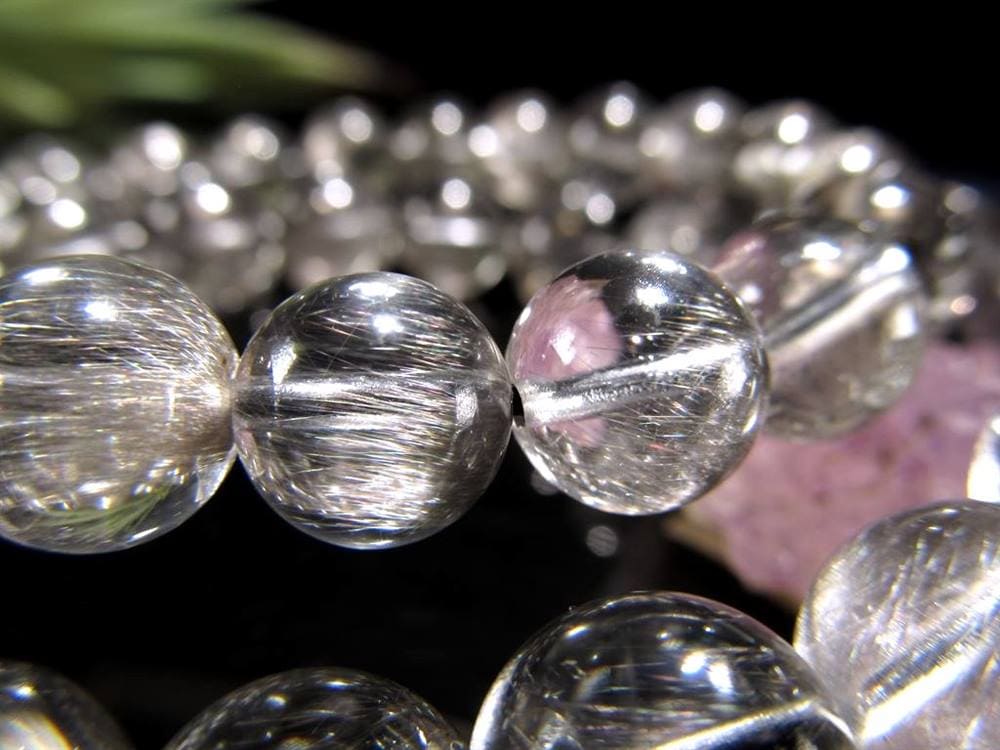 プラチナルチルクォーツ ブレスレット プラチナルチル ルチルレイテッドクォーツ ブルッカイト