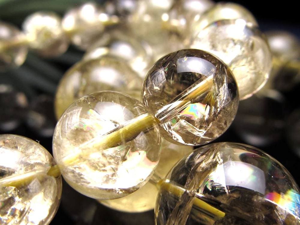 レモンクォーツ ブレスレット アイリス 黄水晶 虹入り