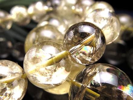 レモンクォーツ ブレスレット アイリス 黄水晶 虹入り