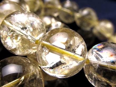 レモンクォーツ ブレスレット アイリス 黄水晶 虹入り