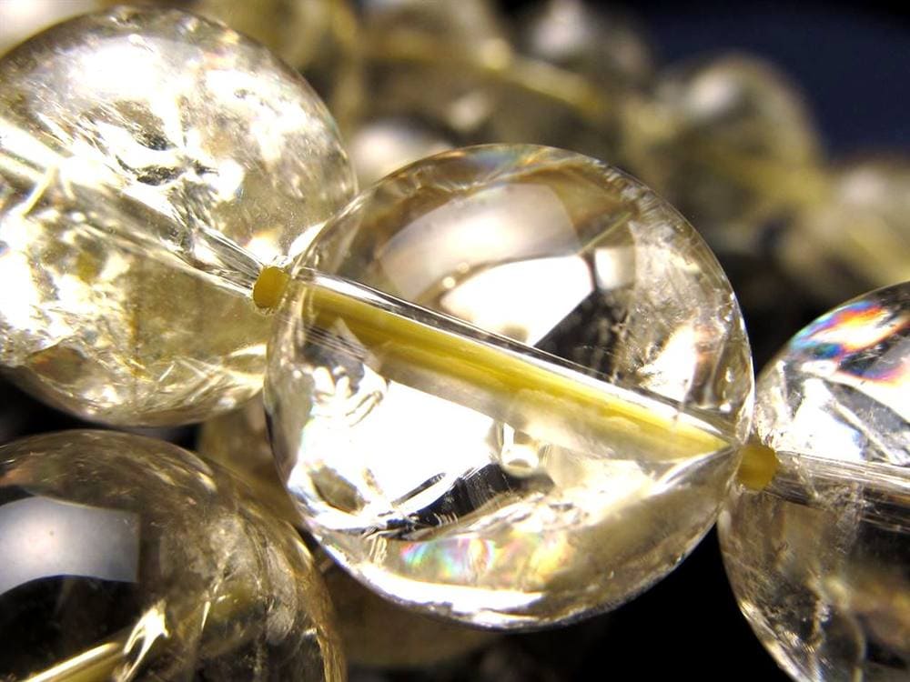 レモンクォーツ ブレスレット アイリス 黄水晶 虹入り