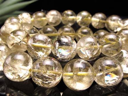 レモンクォーツ ブレスレット アイリス 黄水晶 虹入り