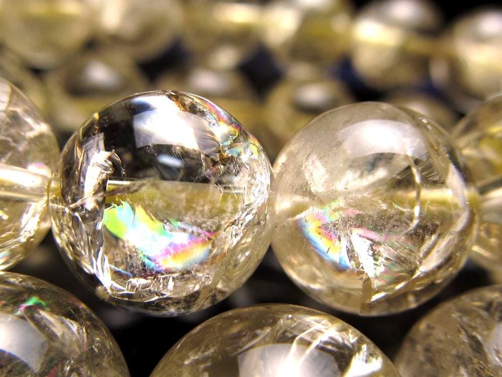 レモンクォーツ ブレスレット アイリス 黄水晶 虹入り