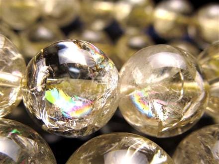 レモンクォーツ ブレスレット アイリス 黄水晶 虹入り