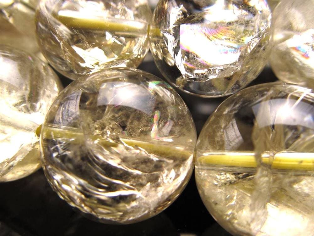 レモンクォーツ ブレスレット アイリス 黄水晶 虹入り