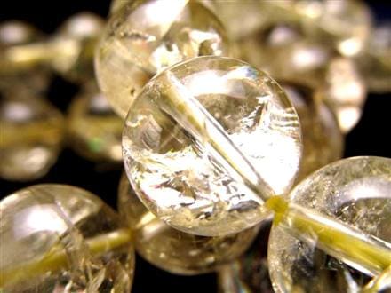 レモンクォーツ ブレスレット アイリス 黄水晶 虹入り
