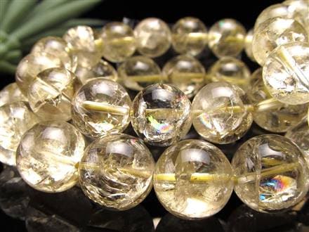 レモンクォーツ ブレスレット アイリス 黄水晶 虹入り