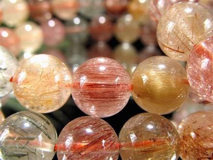 MIXルチルクォーツ ブレスレット キャッツアイ ルチルクォーツ ラビットヘア