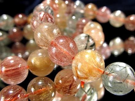 MIXルチルクォーツ ブレスレット キャッツアイ ルチルクォーツ ラビットヘア