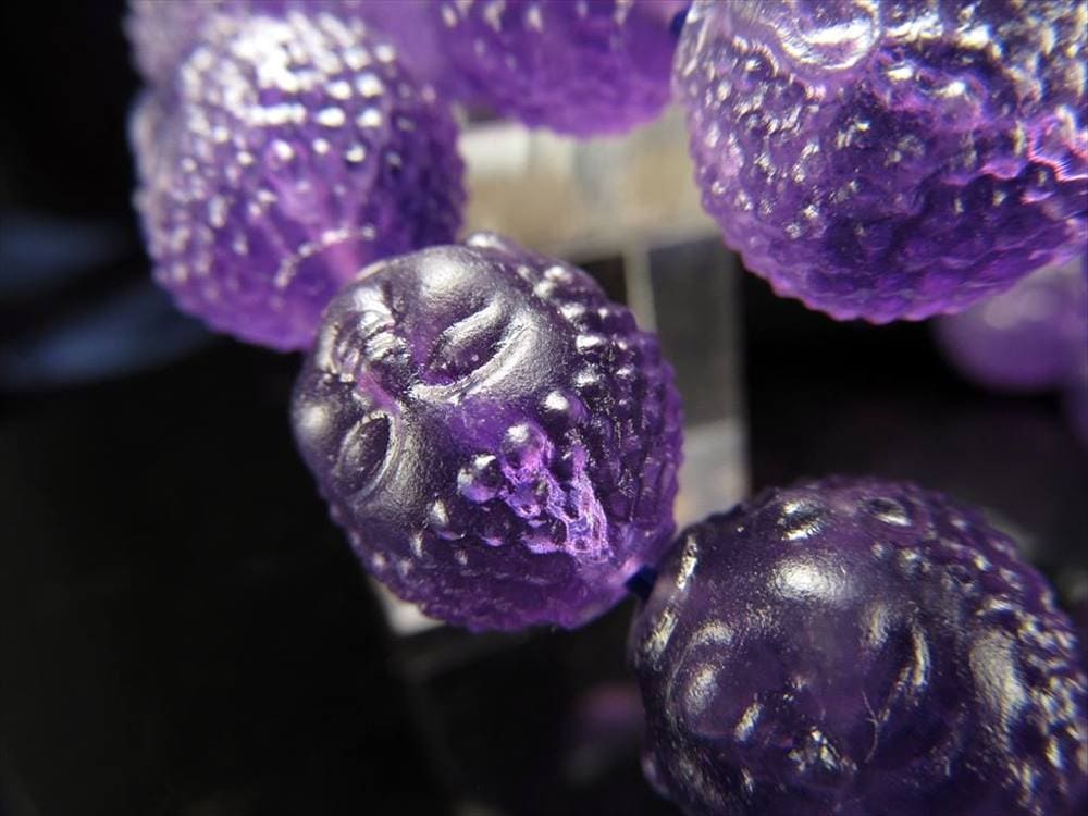 アメジスト 紫水晶 ブレスレット 受験のお守り 首大仏