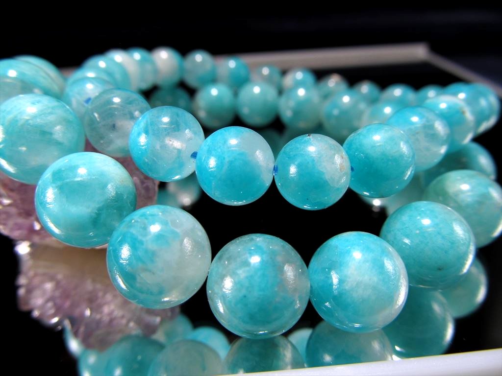 ★特選NEW★希望の石♢ホープストーン【ネオンアマゾナイトタンブル連】❤️ ☆特選NEW☆希望の石♢ホープストーン【ネオンアマゾナイトタンブル連