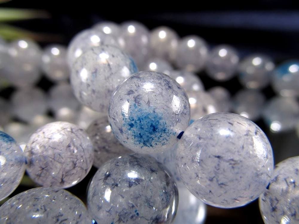 スコルザライト スコルザライトインクォーツ 鉄天藍石 ラズライトインクォーツ ブレスレット