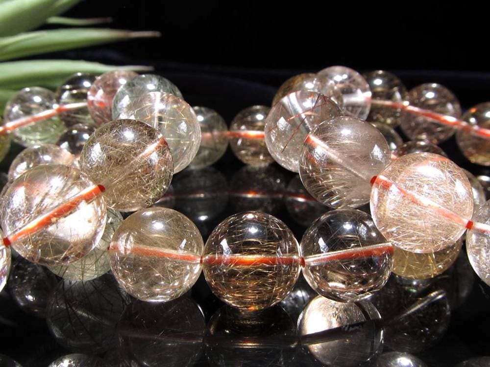 ルチルクォーツ ブレスレット MIXルチル 金紅石入り水晶 ルチレイテッドクォーツ