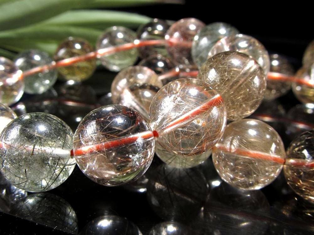 ルチルクォーツ ブレスレット MIXルチル 金紅石入り水晶 ルチレイテッドクォーツ