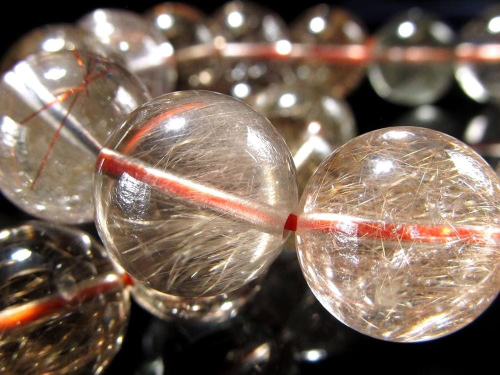 ルチルクォーツ ブレスレット MIXルチル 金紅石入り水晶 ルチレイテッドクォーツ