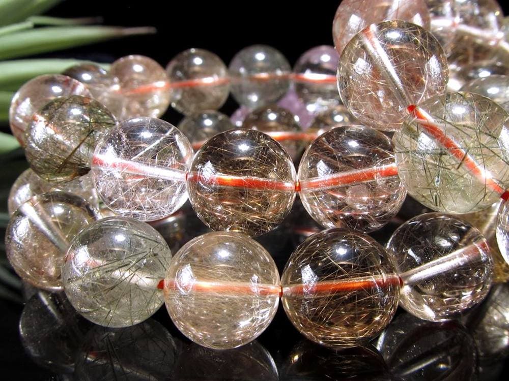 ルチルクォーツ ブレスレット MIXルチル 金紅石入り水晶 ルチレイテッドクォーツ