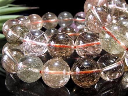 ルチルクォーツ ブレスレット MIXルチル 金紅石入り水晶 ルチレイテッドクォーツ