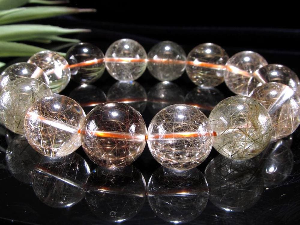 ルチルクォーツ ブレスレット MIXルチル 金紅石入り水晶 ルチレイテッドクォーツ