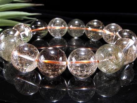 ルチルクォーツ ブレスレット MIXルチル 金紅石入り水晶 ルチレイテッドクォーツ