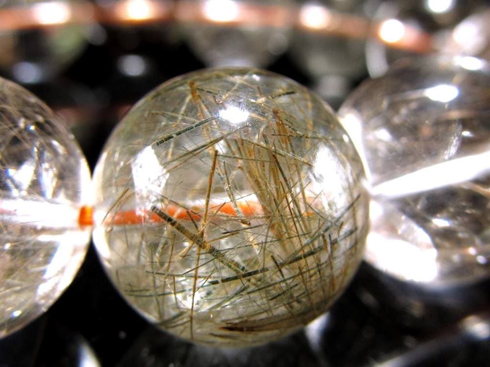 ルチルクォーツ ブレスレット MIXルチル 金紅石入り水晶 ルチレイテッドクォーツ