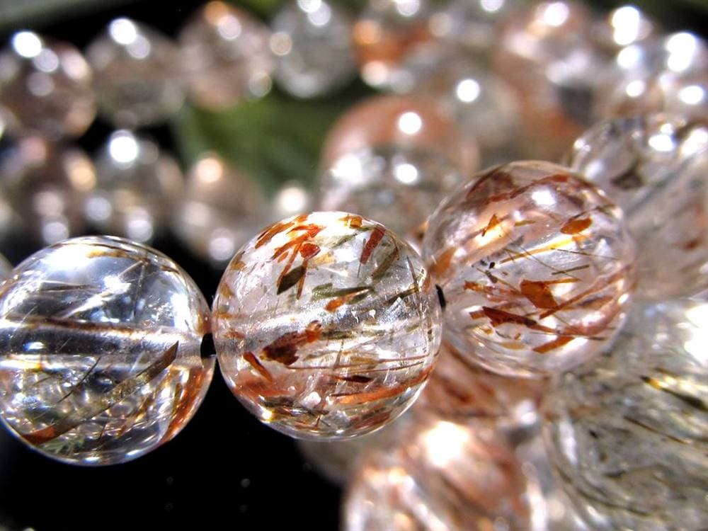 フォリエーテッドマイカインクォーツ ブラウンエピドートインクォーツ マイカ 雲母 ブレスレット