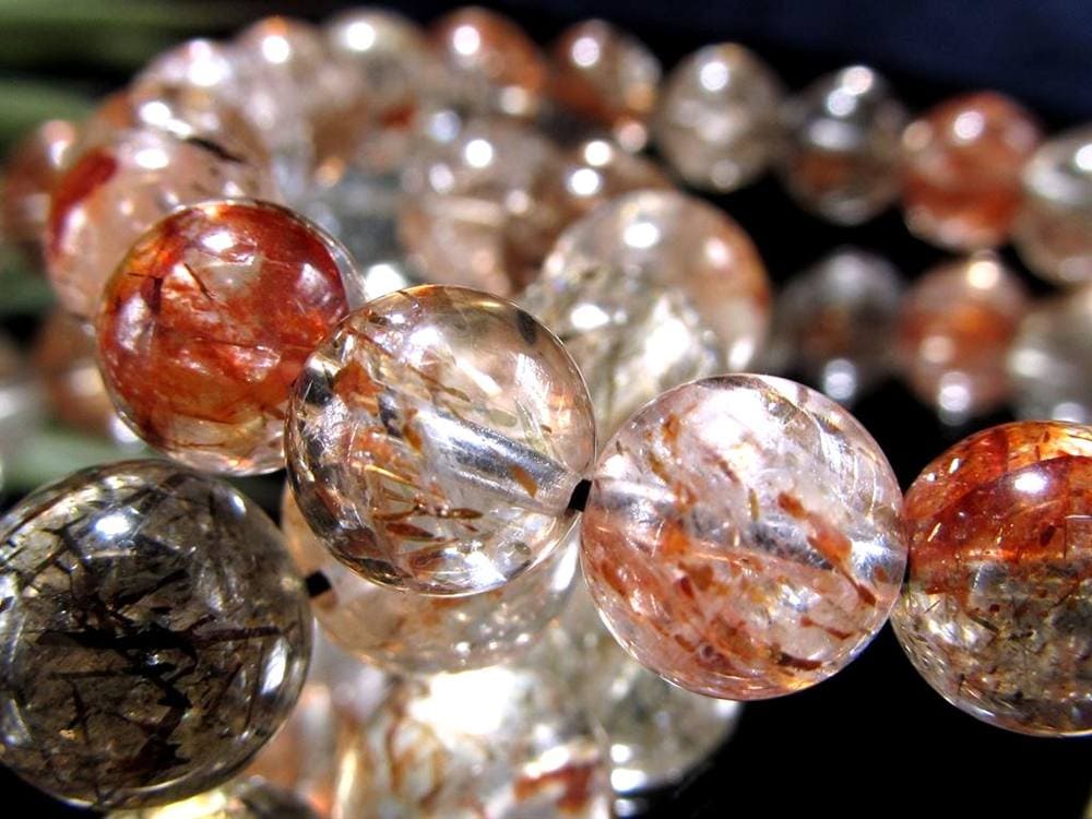 フォリエーテッドマイカインクォーツ ブラウンエピドートインクォーツ マイカ 雲母 ブレスレット