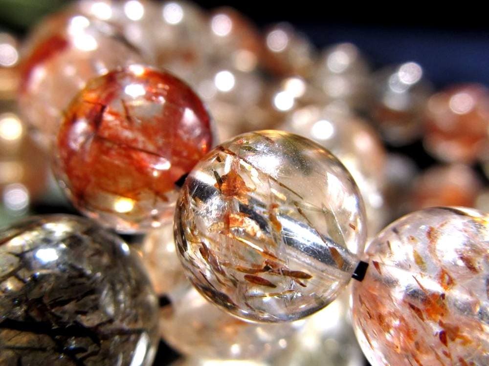 フォリエーテッドマイカインクォーツ ブラウンエピドートインクォーツ マイカ 雲母 ブレスレット