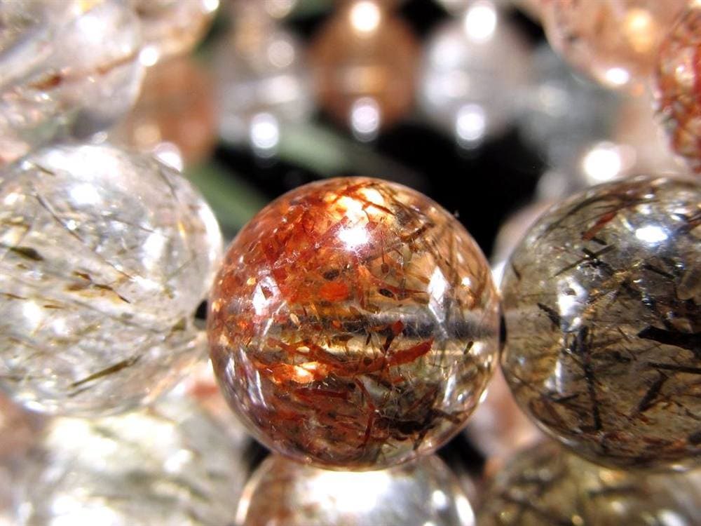 フォリエーテッドマイカインクォーツ ブラウンエピドートインクォーツ マイカ 雲母 ブレスレット