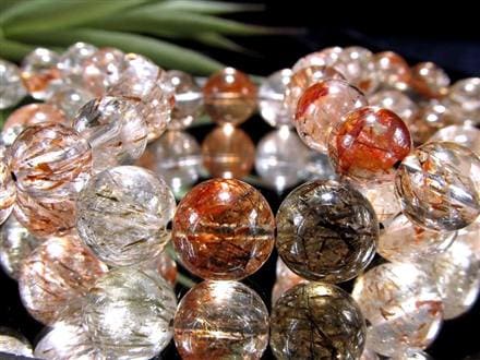 フォリエーテッドマイカインクォーツ ブラウンエピドートインクォーツ マイカ 雲母 ブレスレット