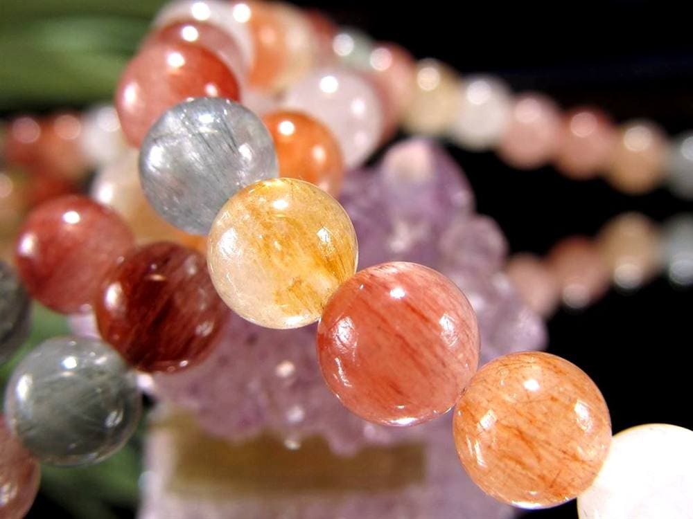 サゲニティッククォーツ ブレスレット キャッツアイ ルチルクォーツ ラビットヘア