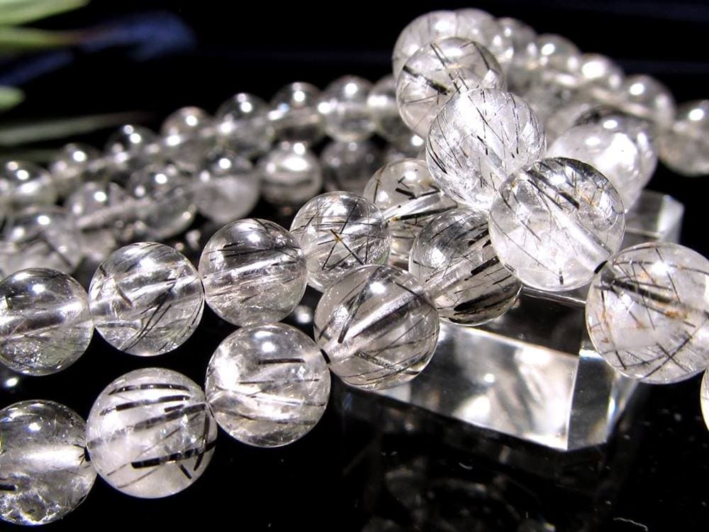 ブラックルチルクォーツ ブレスレット 黒針 ブラックトルマリン ルチルレイテッドクォーツ