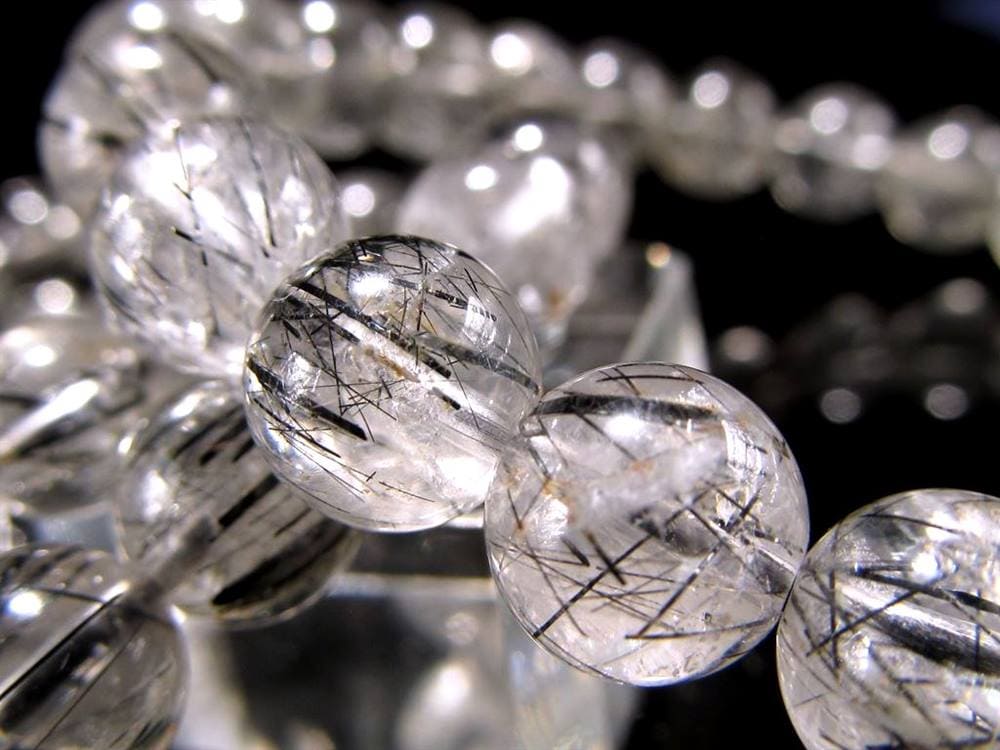 ブラックルチルクォーツ ブレスレット 黒針 ブラックトルマリン ルチルレイテッドクォーツ