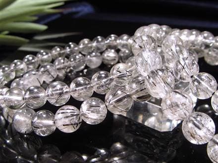 ブラックルチルクォーツ ブレスレット 黒針 ブラックトルマリン ルチルレイテッドクォーツ