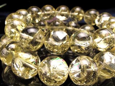 レモンクォーツ ブレスレット アイリス 黄水晶 虹入り