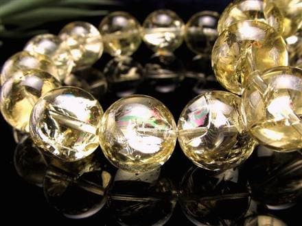 レモンクォーツ ブレスレット アイリス 黄水晶 虹入り