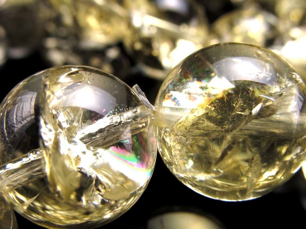 レモンクォーツ ブレスレット アイリス 黄水晶 虹入り