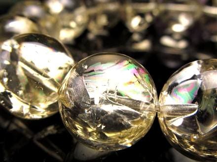レモンクォーツ ブレスレット アイリス 黄水晶 虹入り
