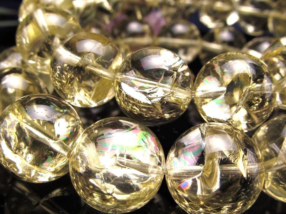 レモンクォーツ ブレスレット アイリス 黄水晶 虹入り