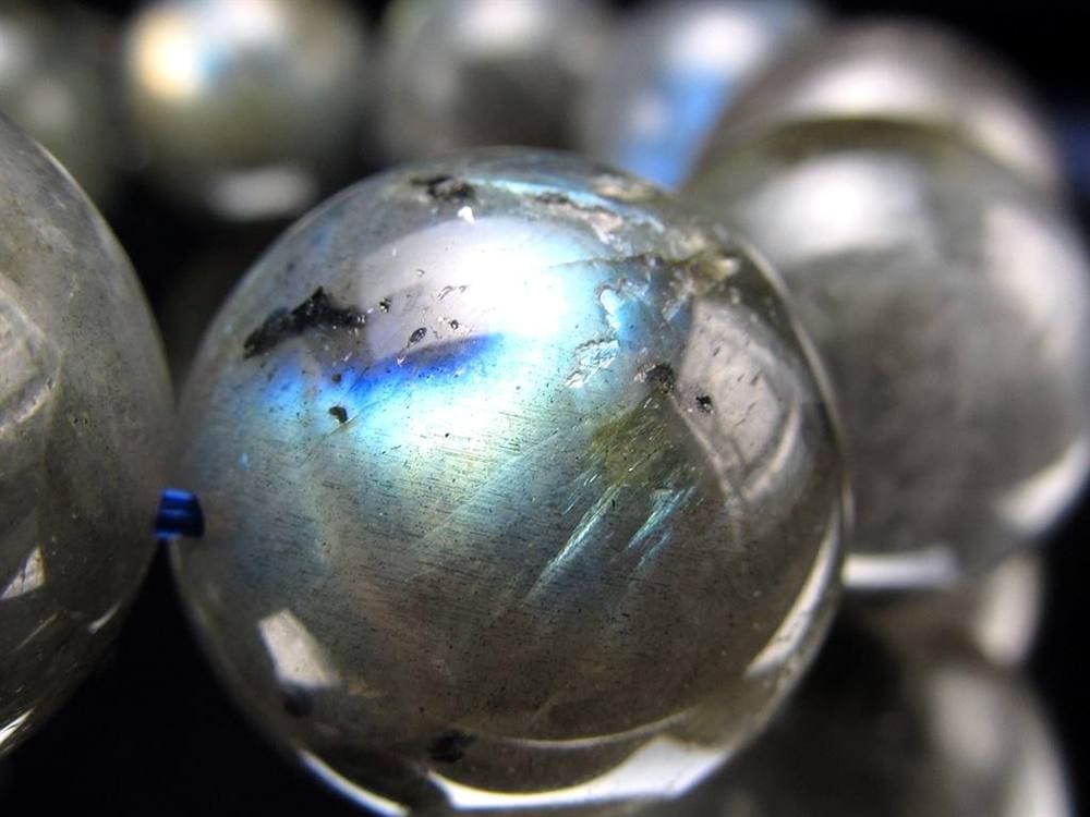 ラブラドライト 曹灰長石 ブレスレット シラー ラブラドレッセンス