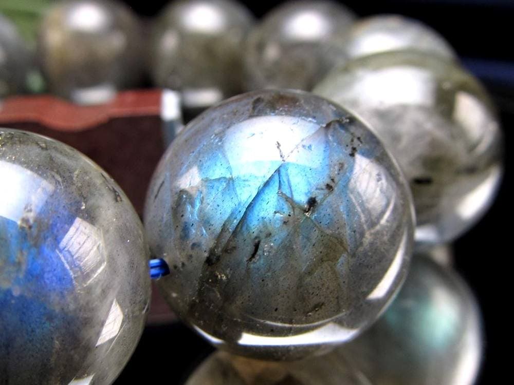 ラブラドライト 曹灰長石 ブレスレット シラー ラブラドレッセンス