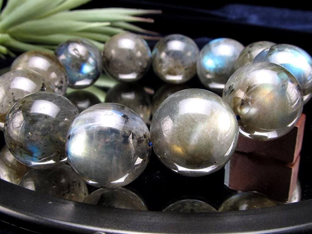 ラブラドライト 曹灰長石 ブレスレット シラー ラブラドレッセンス