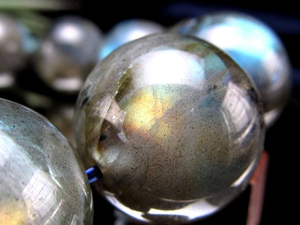 ラブラドライト 曹灰長石 ブレスレット シラー ラブラドレッセンス