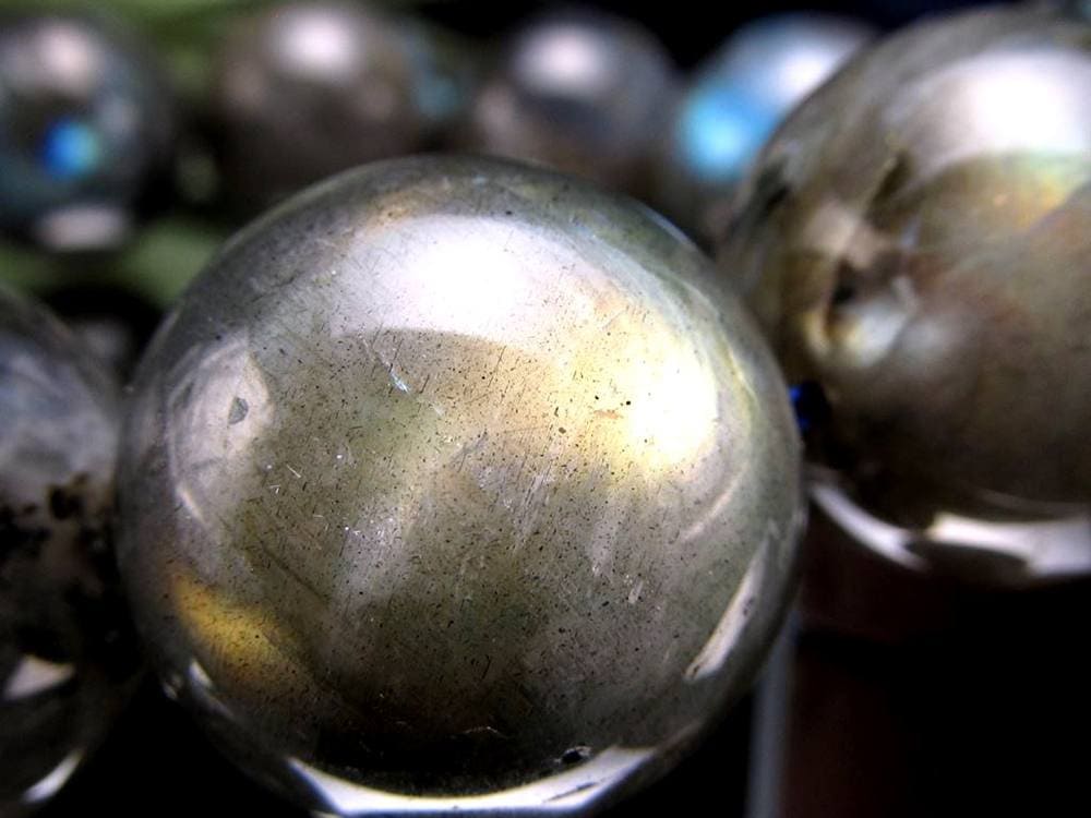 ラブラドライト 曹灰長石 ブレスレット シラー ラブラドレッセンス