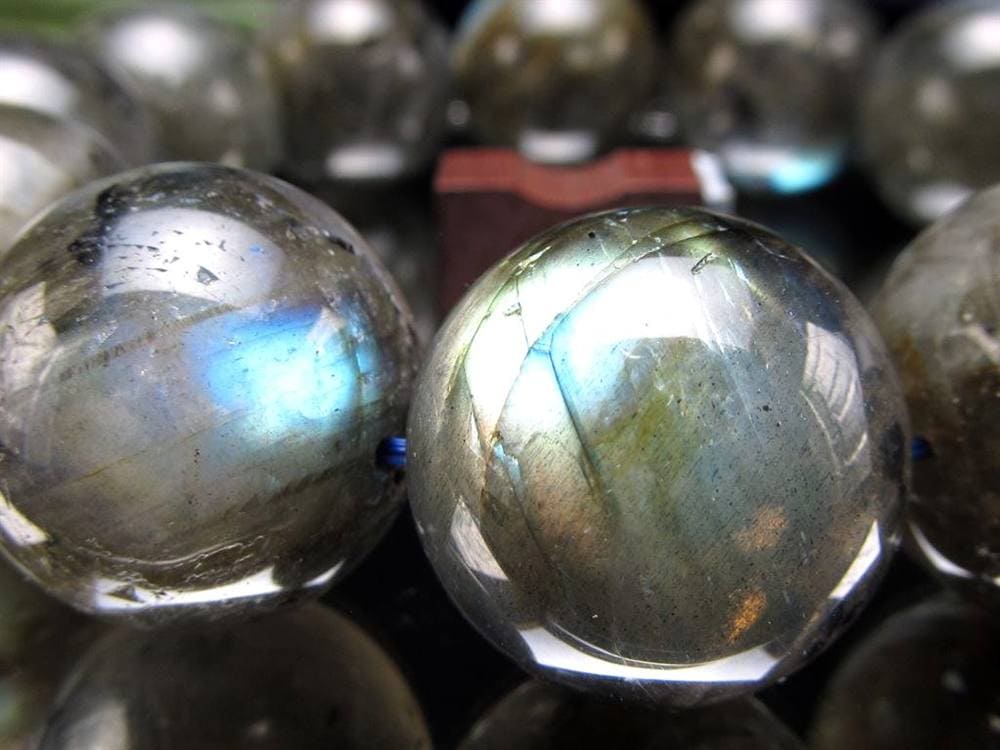 ラブラドライト 曹灰長石 ブレスレット シラー ラブラドレッセンス