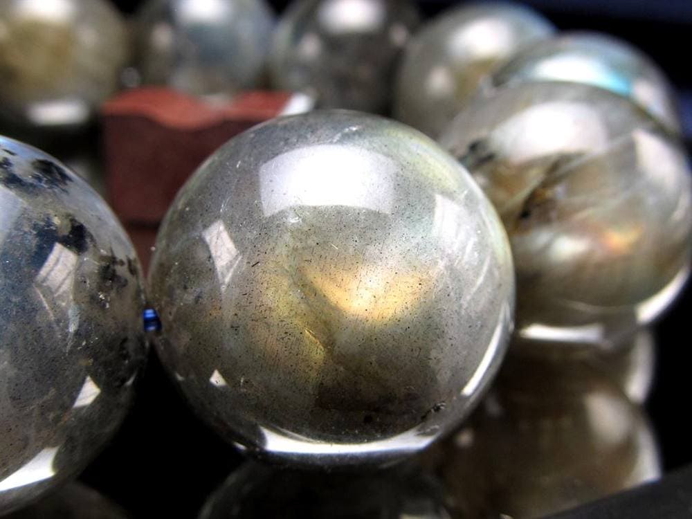 ラブラドライト 曹灰長石 ブレスレット シラー ラブラドレッセンス