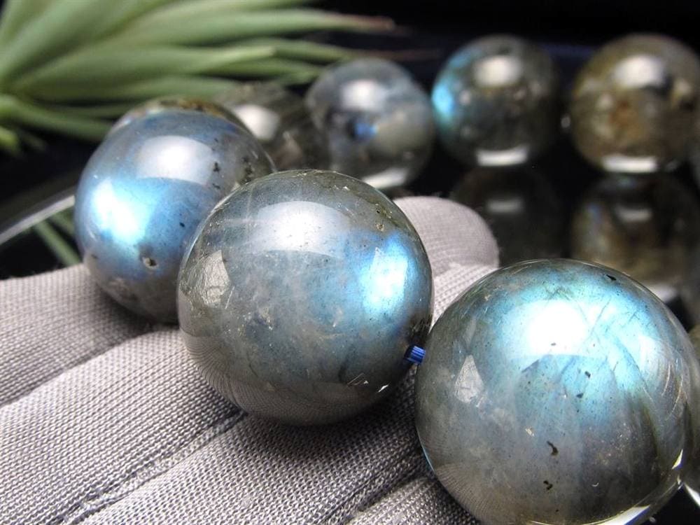 ラブラドライト 曹灰長石 ブレスレット シラー ラブラドレッセンス