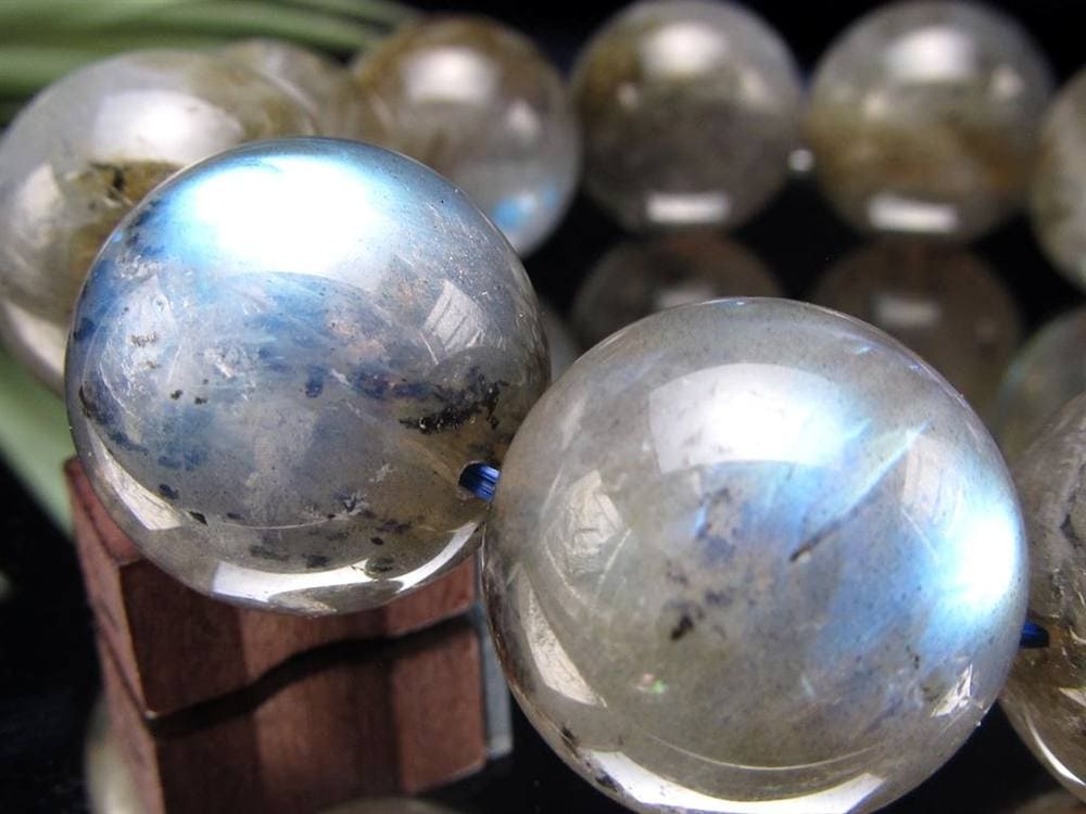 ラブラドライト 曹灰長石 ブレスレット シラー ラブラドレッセンス