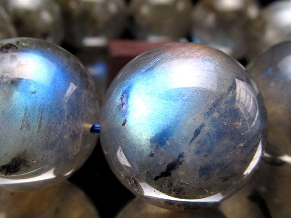 ラブラドライト 曹灰長石 ブレスレット シラー ラブラドレッセンス