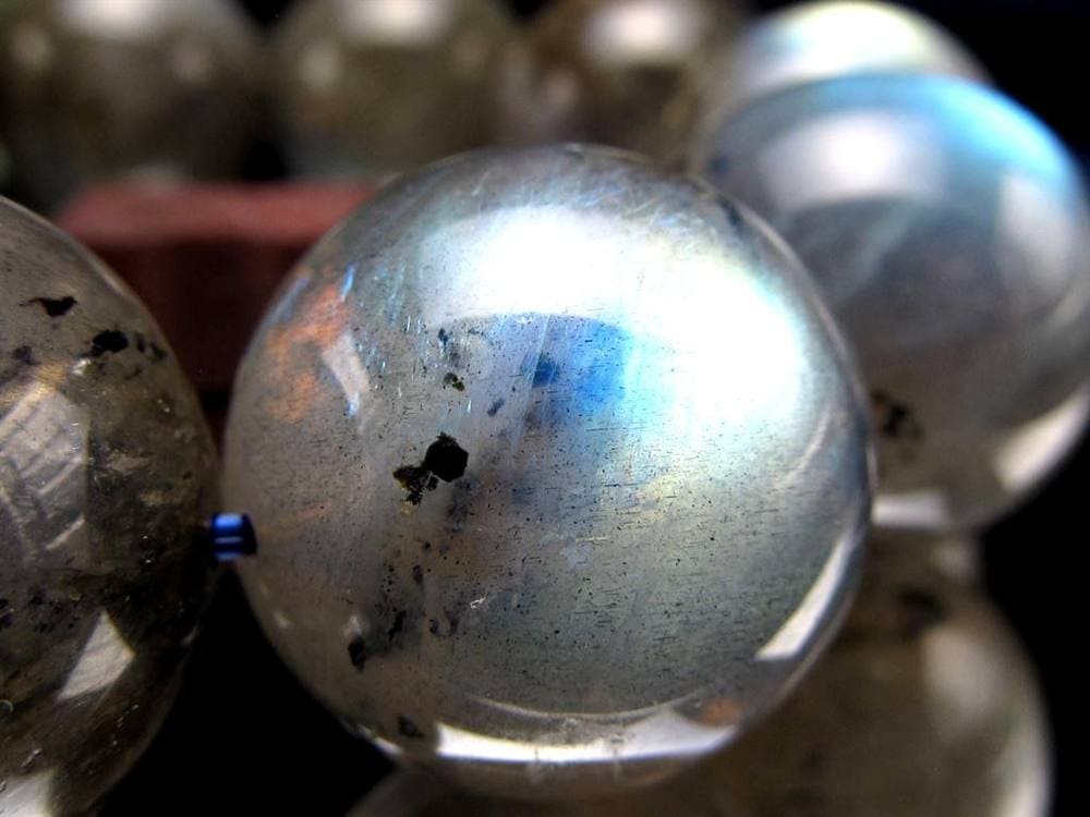 ラブラドライト 曹灰長石 ブレスレット シラー ラブラドレッセンス