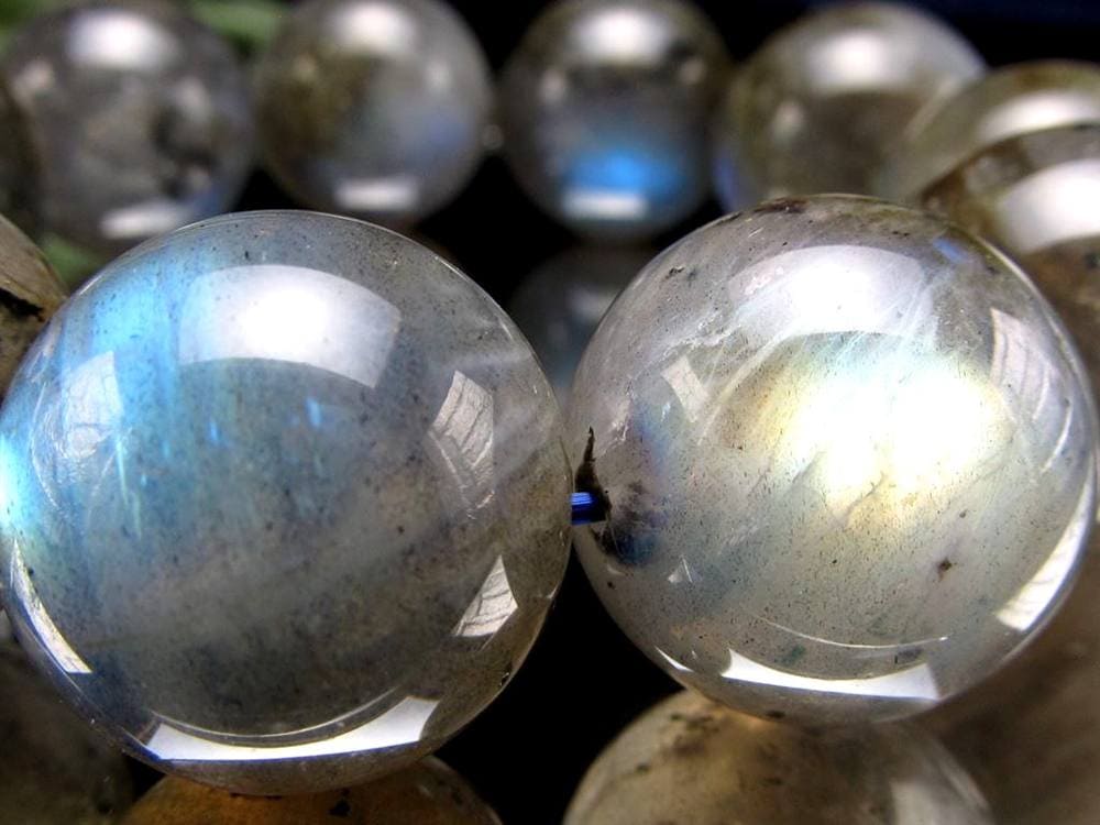 ラブラドライト 曹灰長石 ブレスレット シラー ラブラドレッセンス